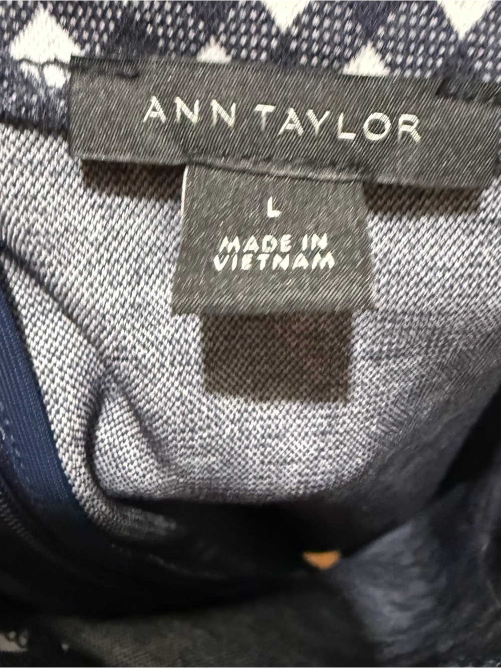 Ann Taylor Navy and White Sleeveless High-Neck Check Blouse - Picture 2 of 9